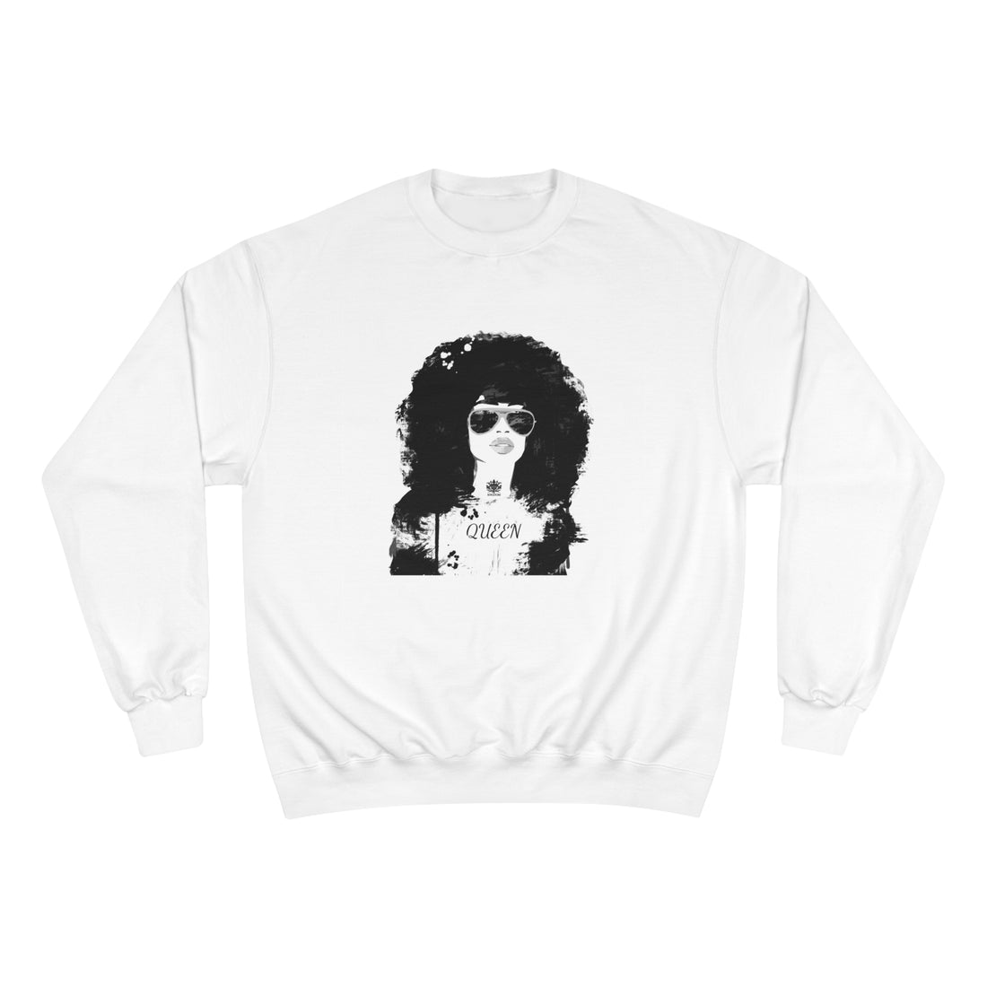 Kngdom (QUEEN) &quot;DRIP&quot;- Unisex Champion Sweatshirt W/ Blk Kngdom Logo