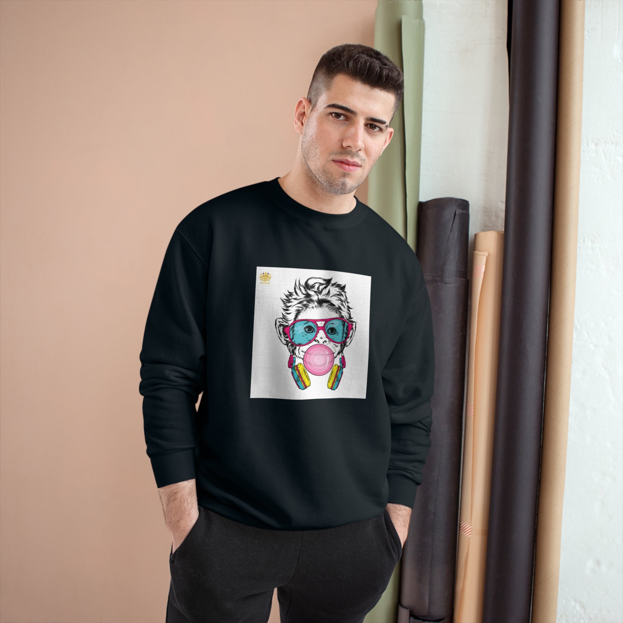 Kngdom &quot;DRIP&quot; (COOL MONKEY)- Unisex Champion Sweatshirt W/ Kngodm Logo