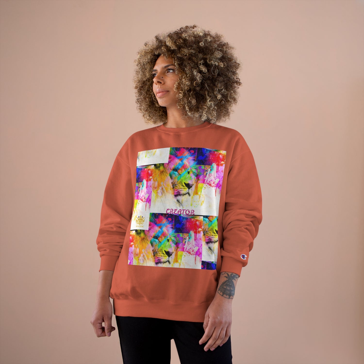 &quot;CREATOR&quot; Lion- Unisex Champion Sweatshirt W/ Kngdom Logo