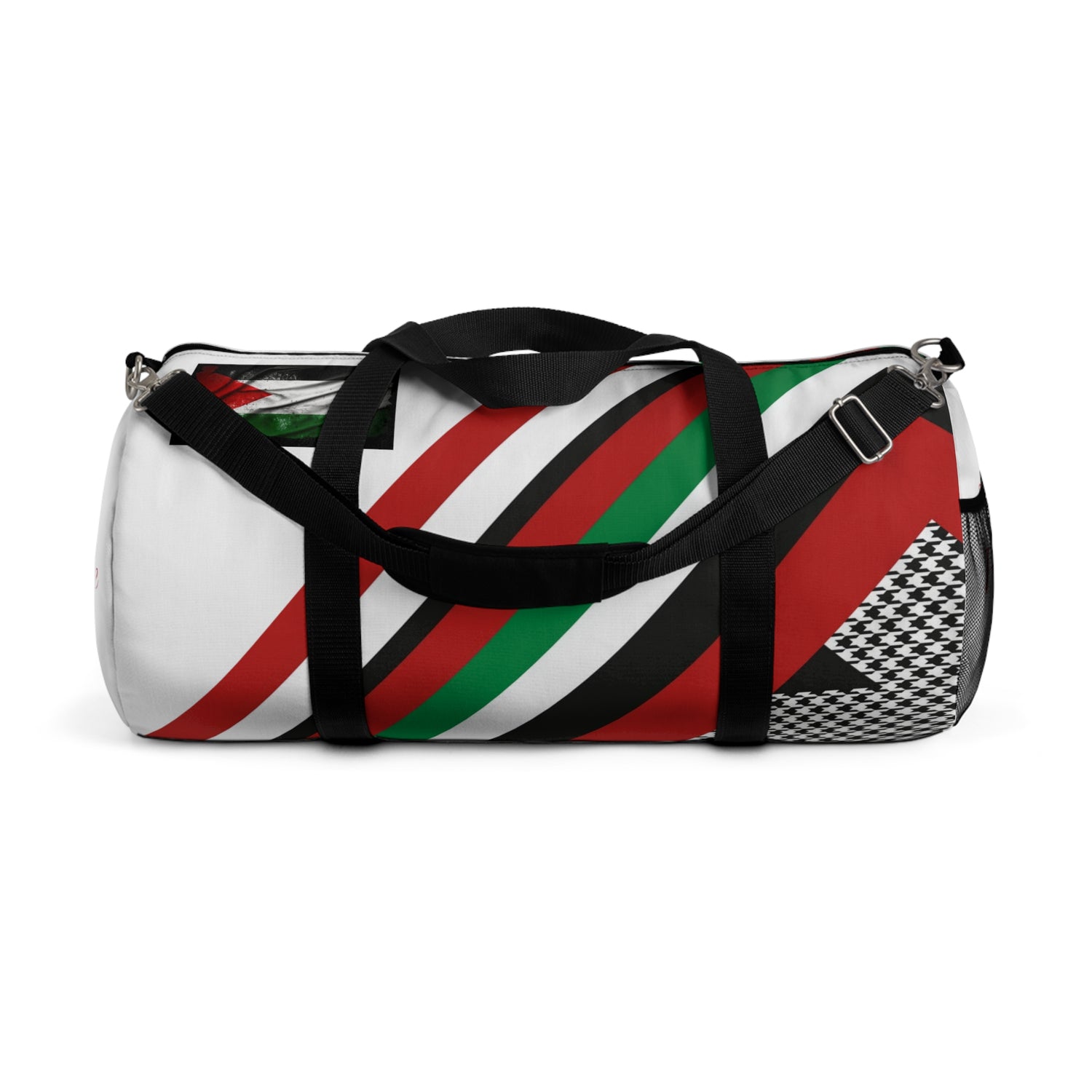 Keffiyeh World- Fitness Duffel Bag W/ Double-Side Blk Kngdom Logo &amp; Print (From The River To The Sea Palestine Will Be FREE)