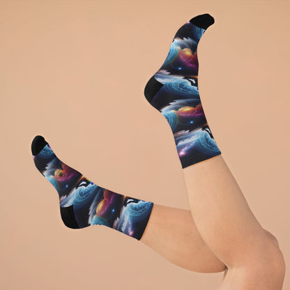 &quot;PERFECT ALIGNMENT&quot;- Unisex Recycled Poly Meditation Socks W/ Blk Kngdom Logo