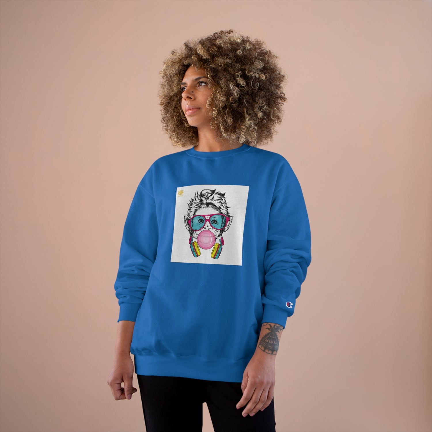 Kngdom &quot;DRIP&quot; (COOL MONKEY)- Unisex Champion Sweatshirt W/ Kngodm Logo