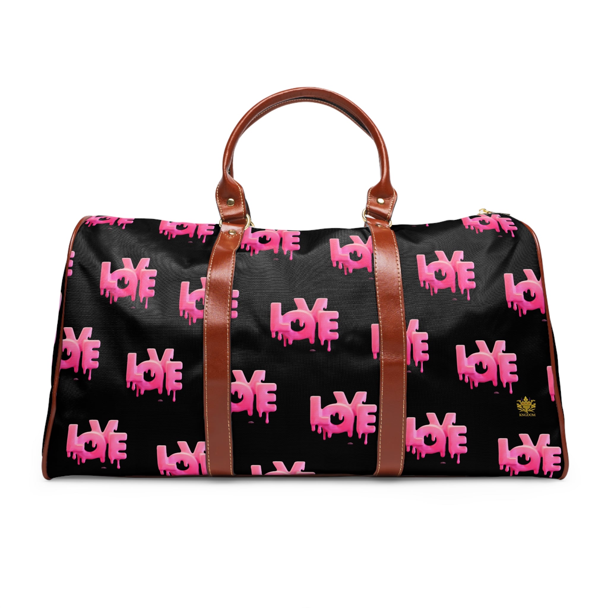 Kngdom &quot;DRIP&quot; (LOVE) - Vegan Leather Self-Expression Waterproof Travel Bag W/ Kngdom Logo