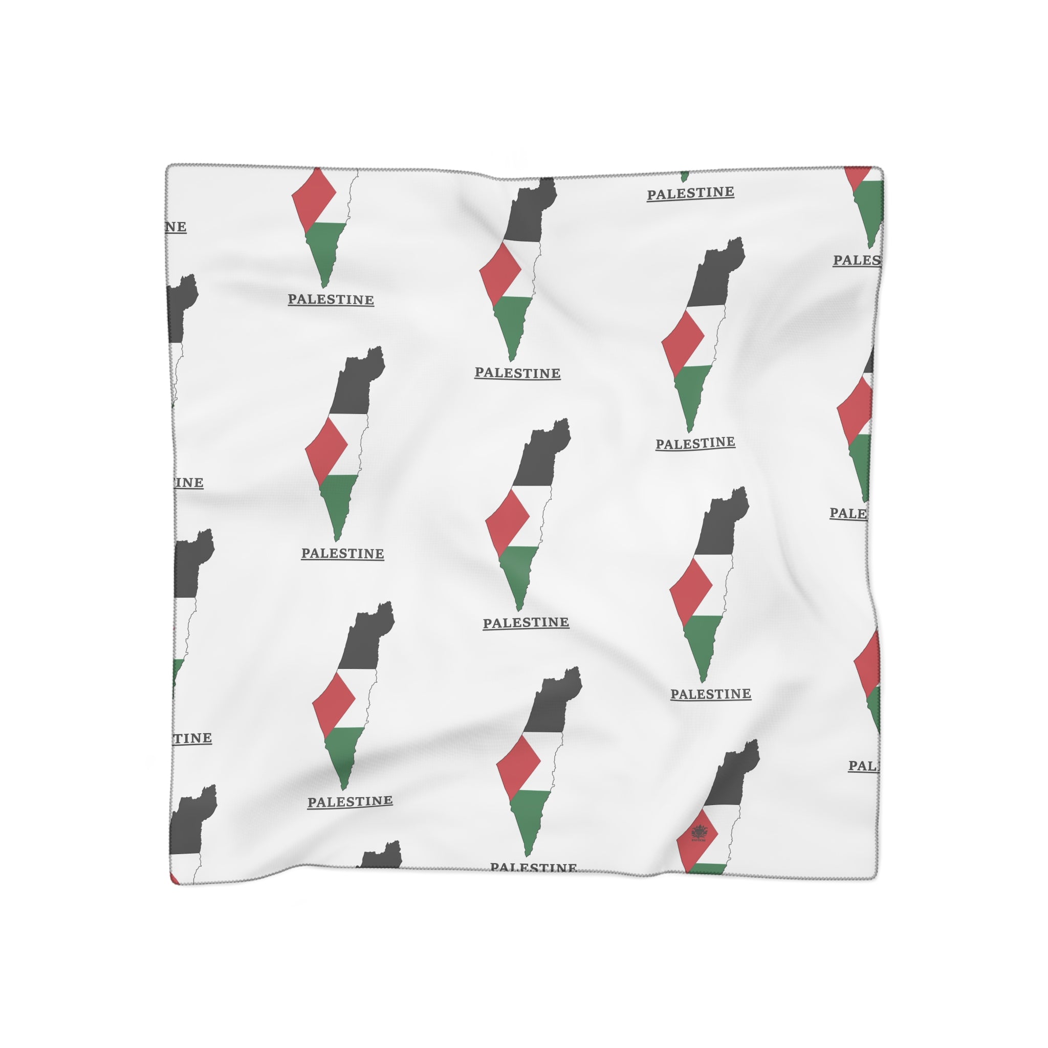 Keffiyeh World &quot;HOLY LAND&quot;- Poly/Chiffon Scarf W/ Blk Kngdom Logo