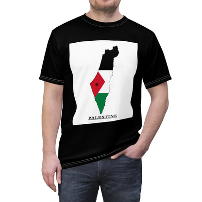 Keffiyeh World &quot;HOLY LAND&quot;- Unisex Cut &amp; Sew Tee W/ Blk Kngdom Logo