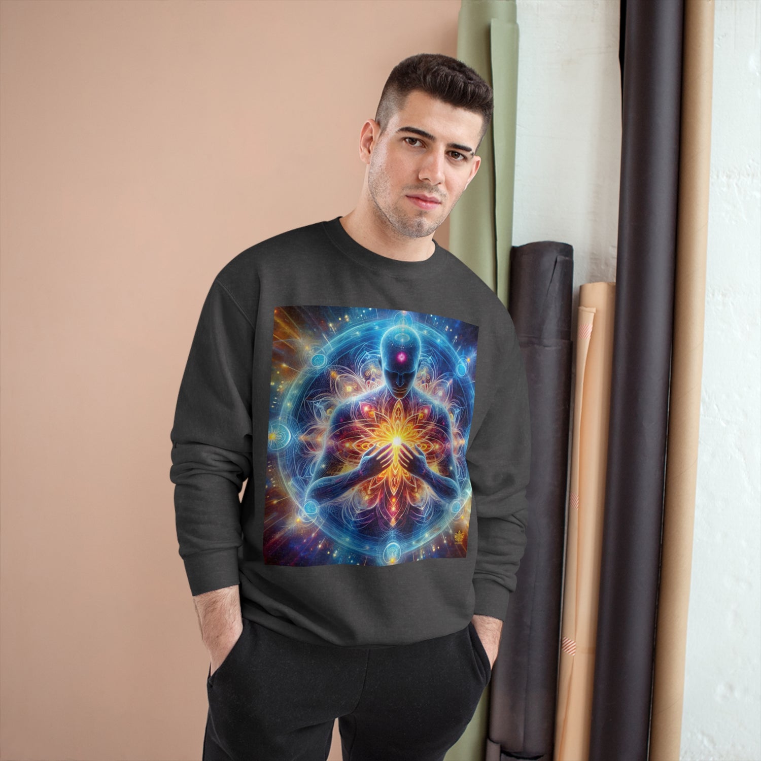 &quot;DIVINE ENERGY&quot;- Unisex Champion Sweatshirt W/ Kngdom Logo