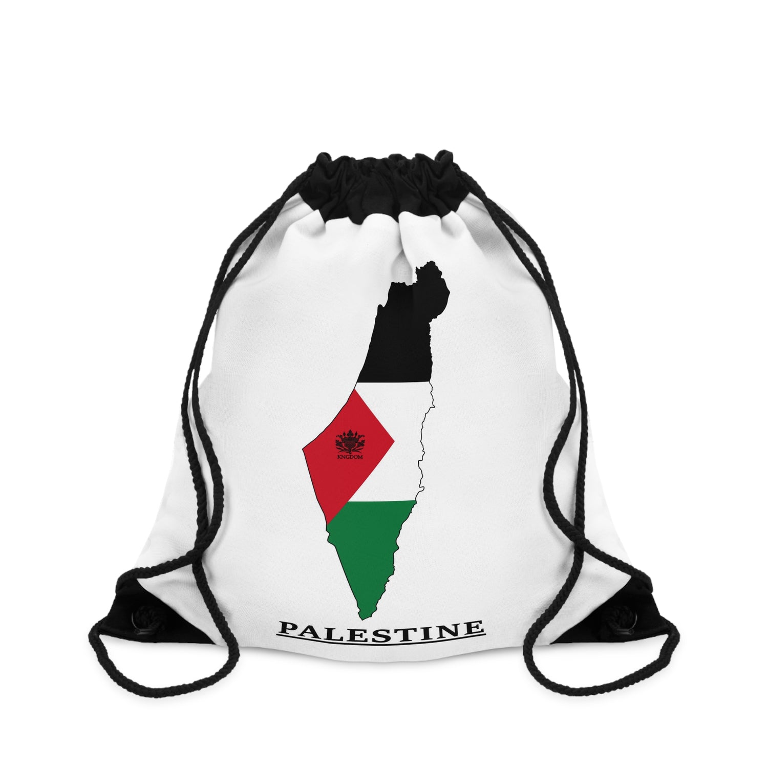 Keffiyeh World &quot;HOLY LAND&quot;- Drawstring Bag W/ Blk Kngdom Logo