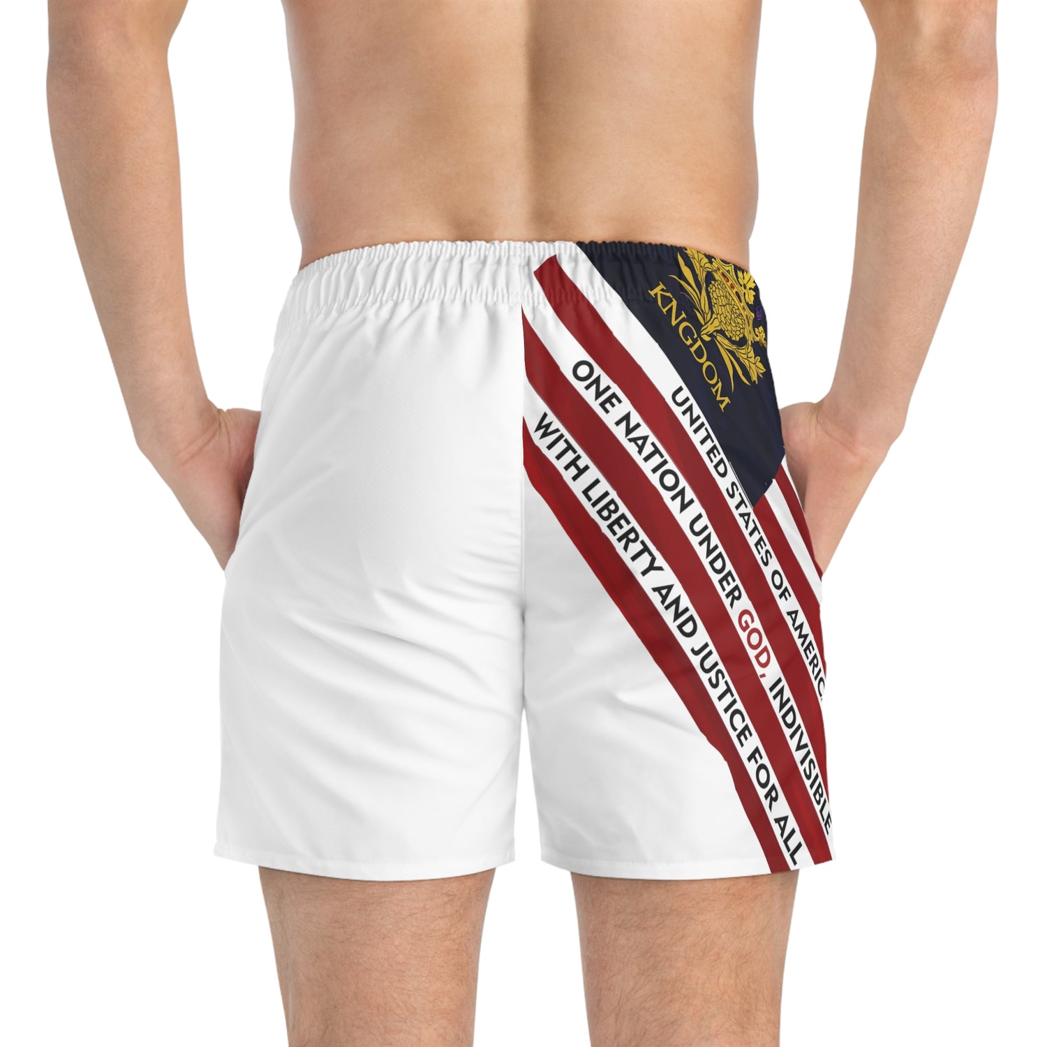 &quot;WE ARE AMERICA&quot;- Swim Trunks W/ Kngdom Logo