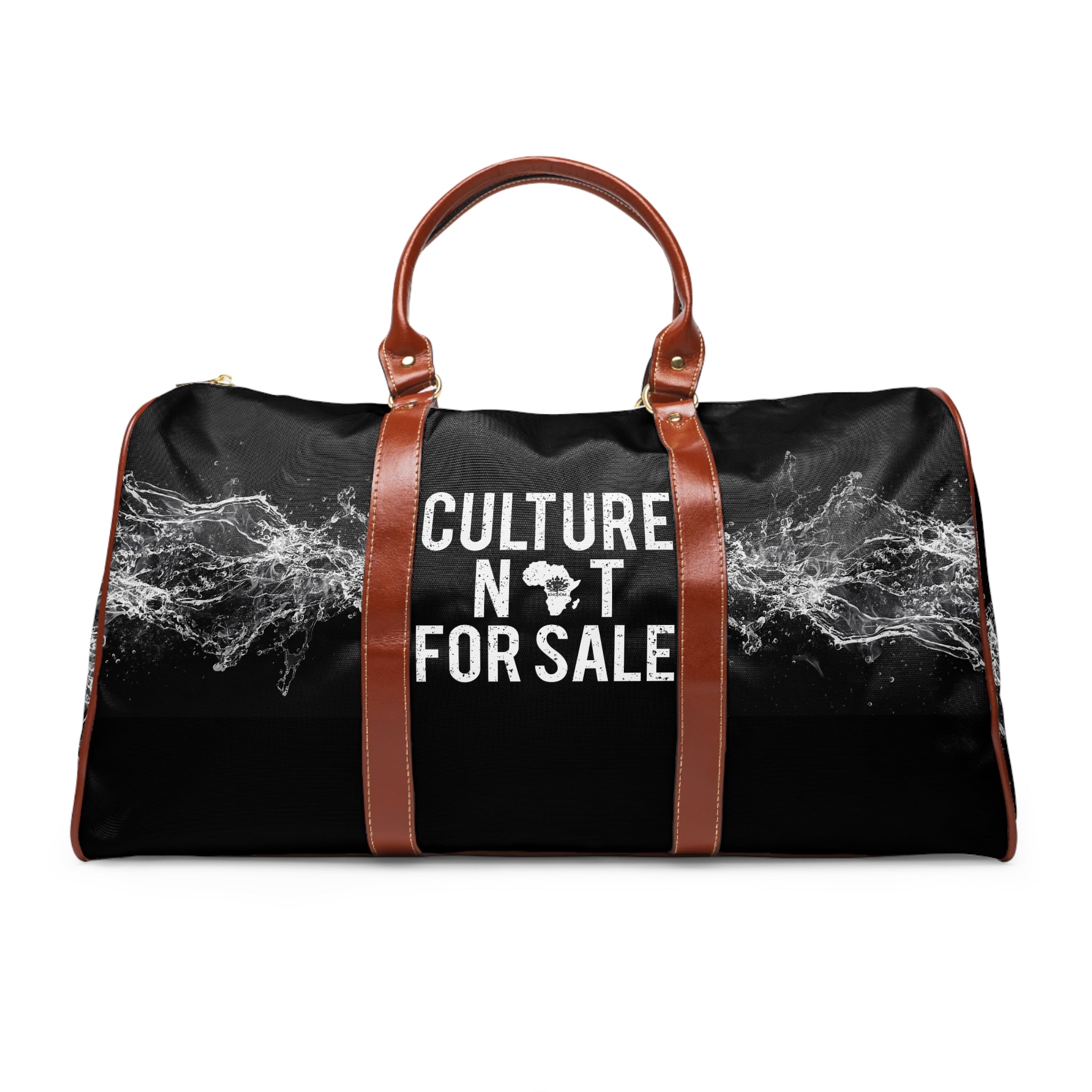 Kngdom &quot;DRIP&quot; (CULTURE NOT FOR SALE)- Vegan Leather Self-Expression Waterproof Travel Bag W/ Blk Kngdom Logo