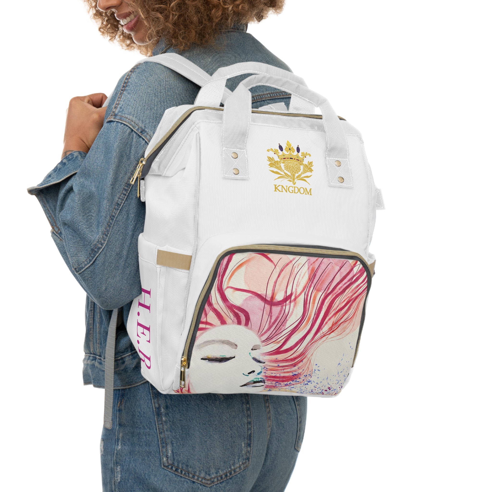 &quot;H.E.R&quot; (Heroism/Eagerness/Relevant)- Multifunctional Backpack W/ Kngdom Logo