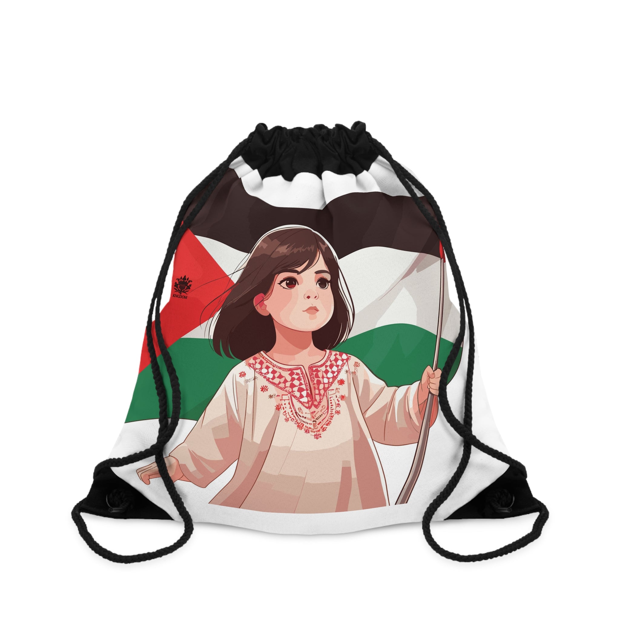 &quot;HABIBI/HABIBTI Of PALESTINE&quot;- Drawstring Bag W/ Blk Kngdom Logo