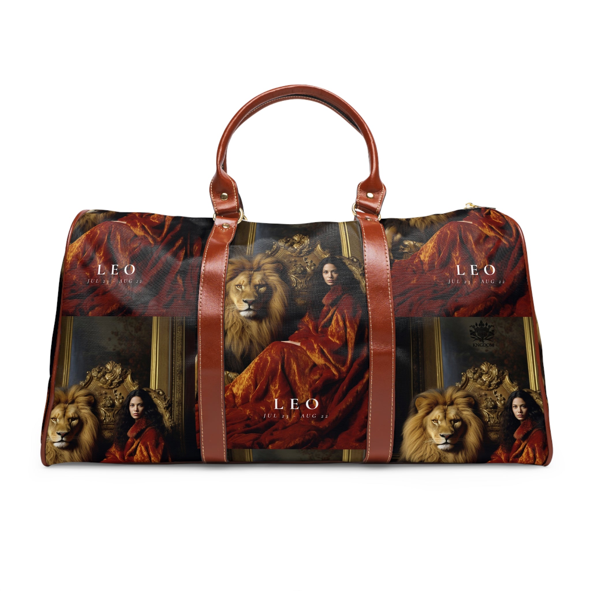 H.E.R &quot;LEO&quot;- Vegan Leather Self-Expression Waterproof Travel Bag W/ Blk Kngdom Logo