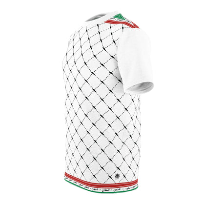 Keffiyeh World &quot;PALESTINE IS GUCCI&quot;- Unisex Cut &amp; Sew Tee W/ Blk Kngdom Logo