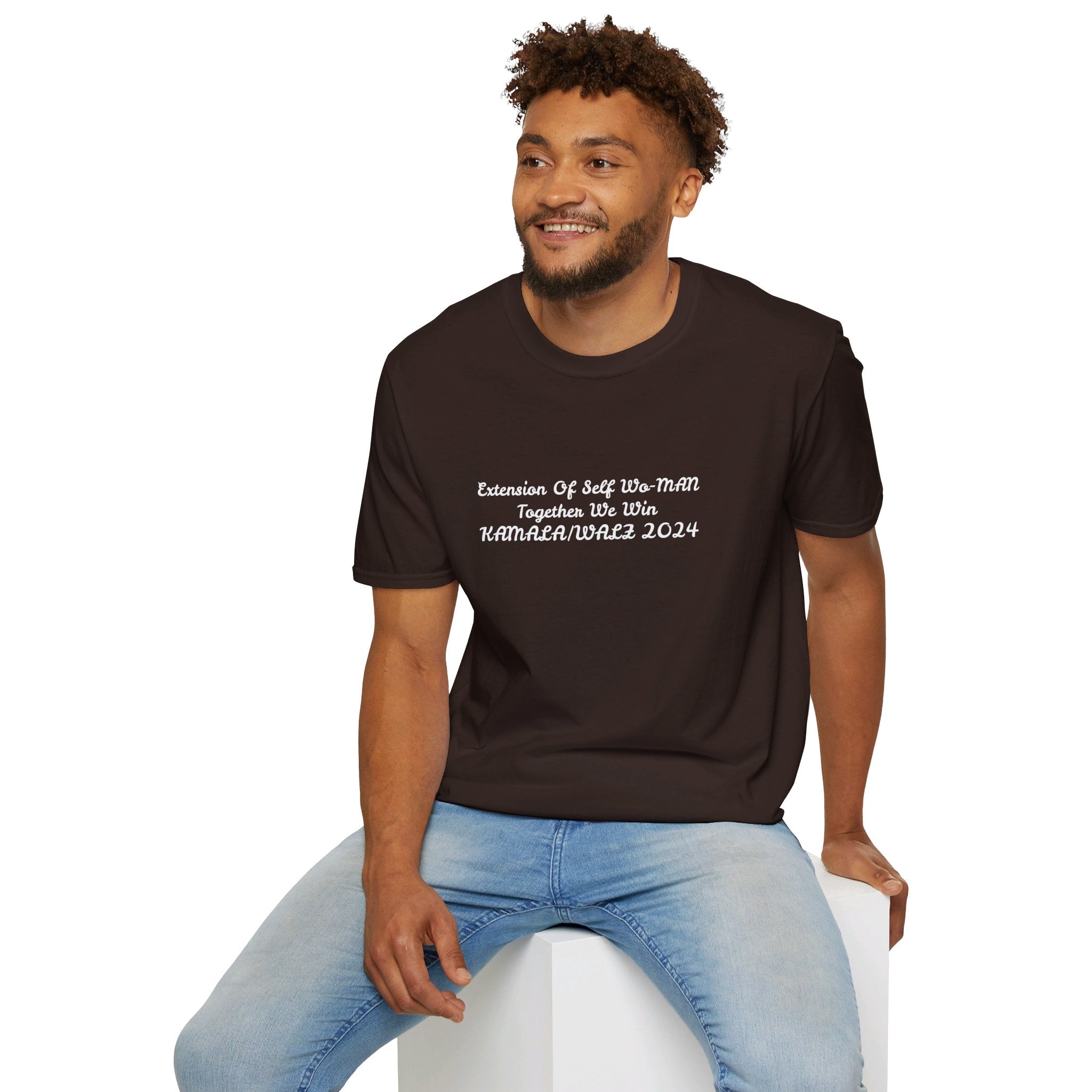 &quot;Extension Of Self Wo-MAN- Together We Win&quot; KAMALA/WALZ 2024(Quote)- Unisex Softstyle T-Shirt W/ Kngdom Logo