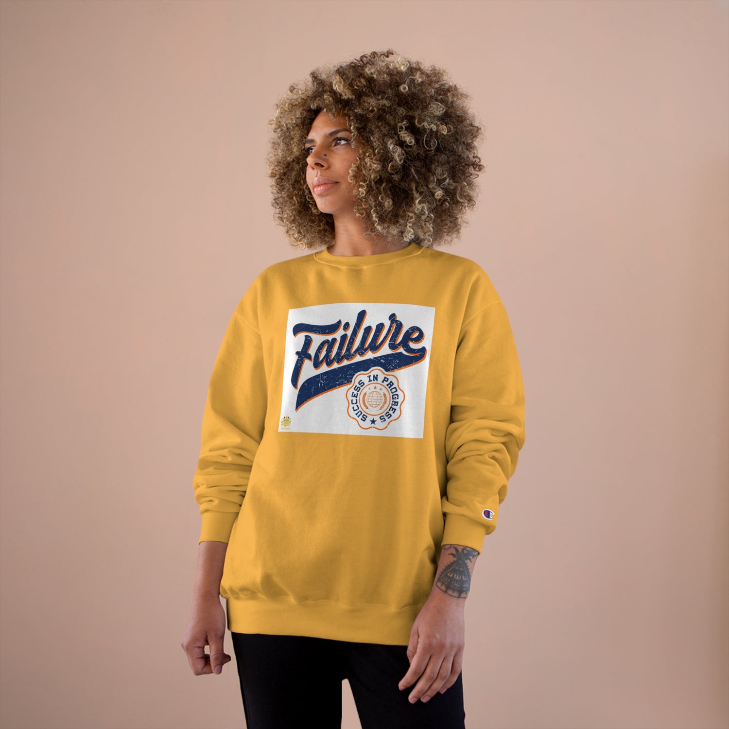 &quot;Failure-Success In Progress&quot;- Unisex Champion Sweatshirt W/ Kngdom Logo