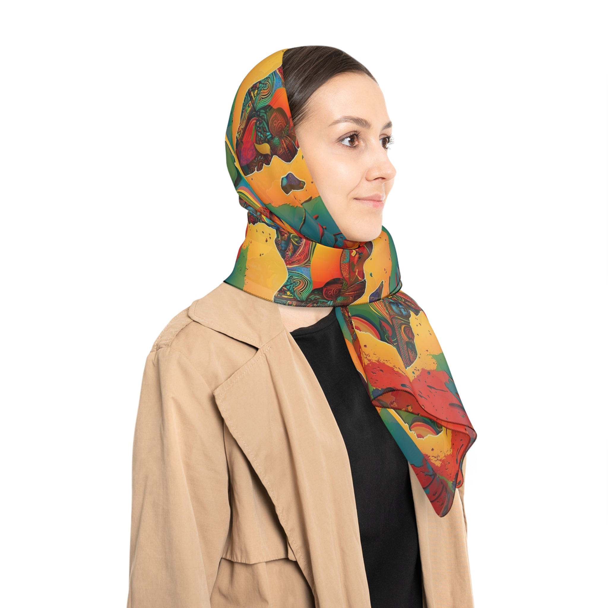 MOTHERLAND- &quot;Divine&quot; Chiffon/Poly Scarf W/ Blk Kngdom Logo