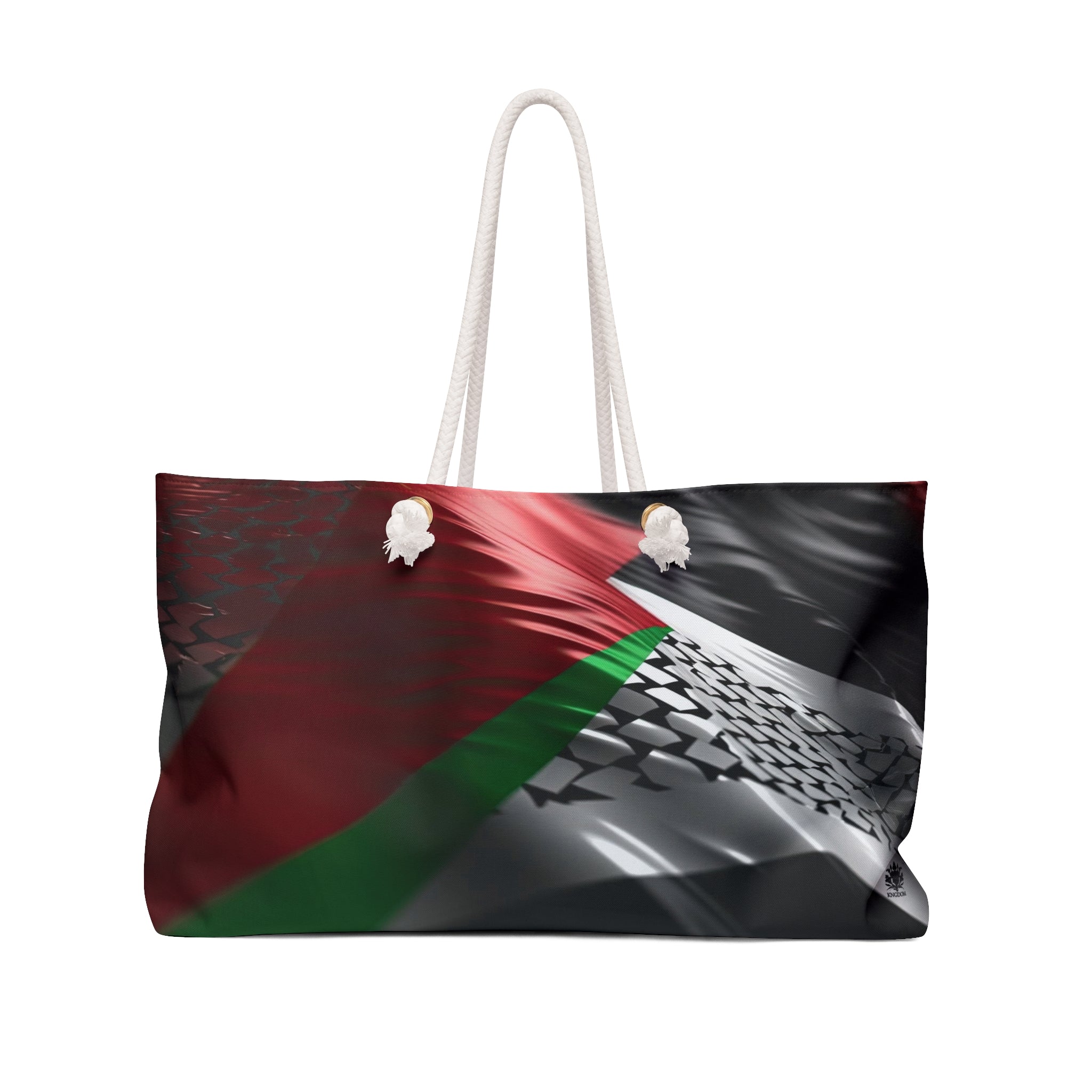 Keffiyeh World &quot;Palestine Flag&quot;- Weekender Bag W/ Blk Kngdom Logo