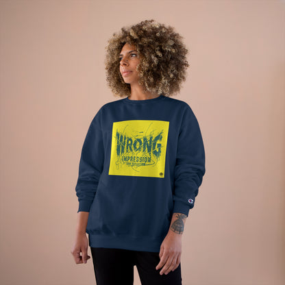 Kngdom &quot;DRIP&quot; (Wrong Impression-True Reflection) - Unisex Champion Sweatshirt W/ Blk Side Kngdom Logo