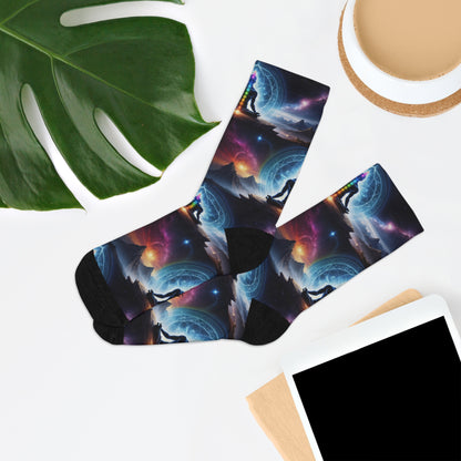 &quot;PERFECT ALIGNMENT&quot;- Unisex Recycled Poly Meditation Socks W/ Blk Kngdom Logo