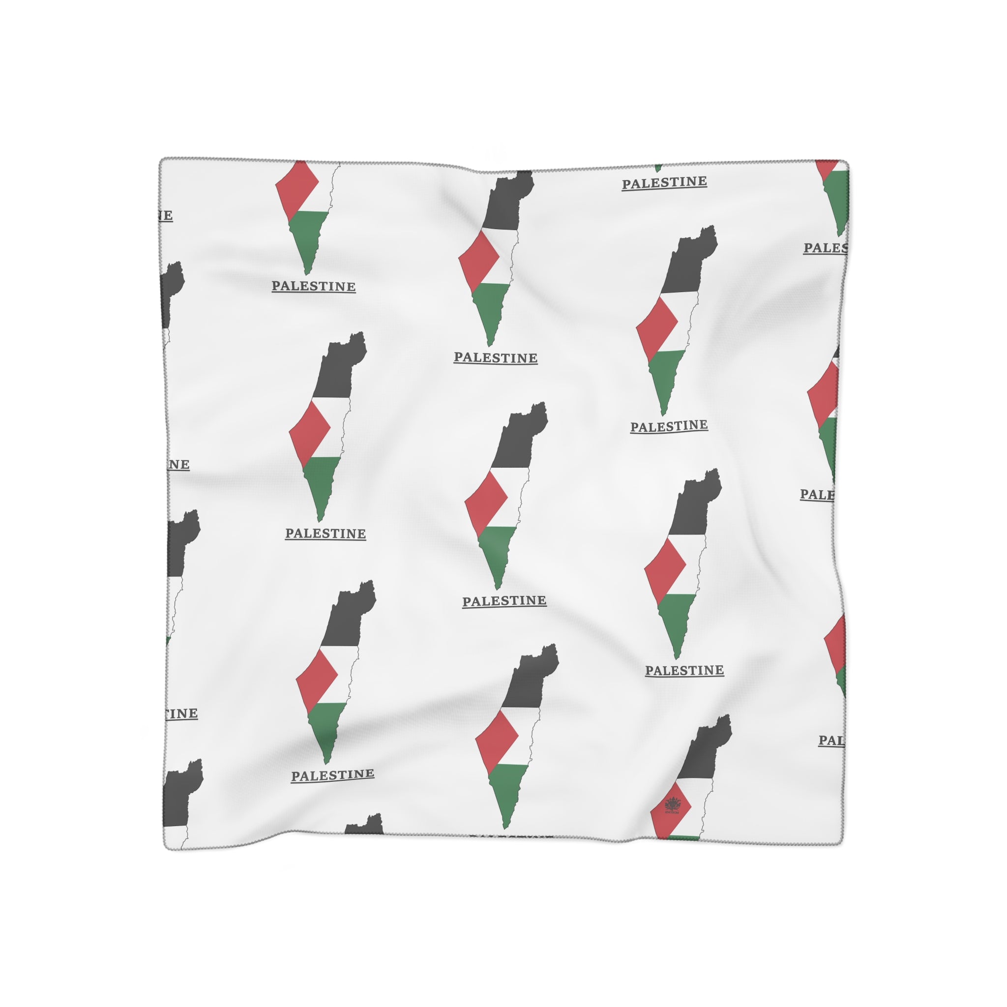 Keffiyeh World &quot;HOLY LAND&quot;- Poly/Chiffon Scarf W/ Blk Kngdom Logo