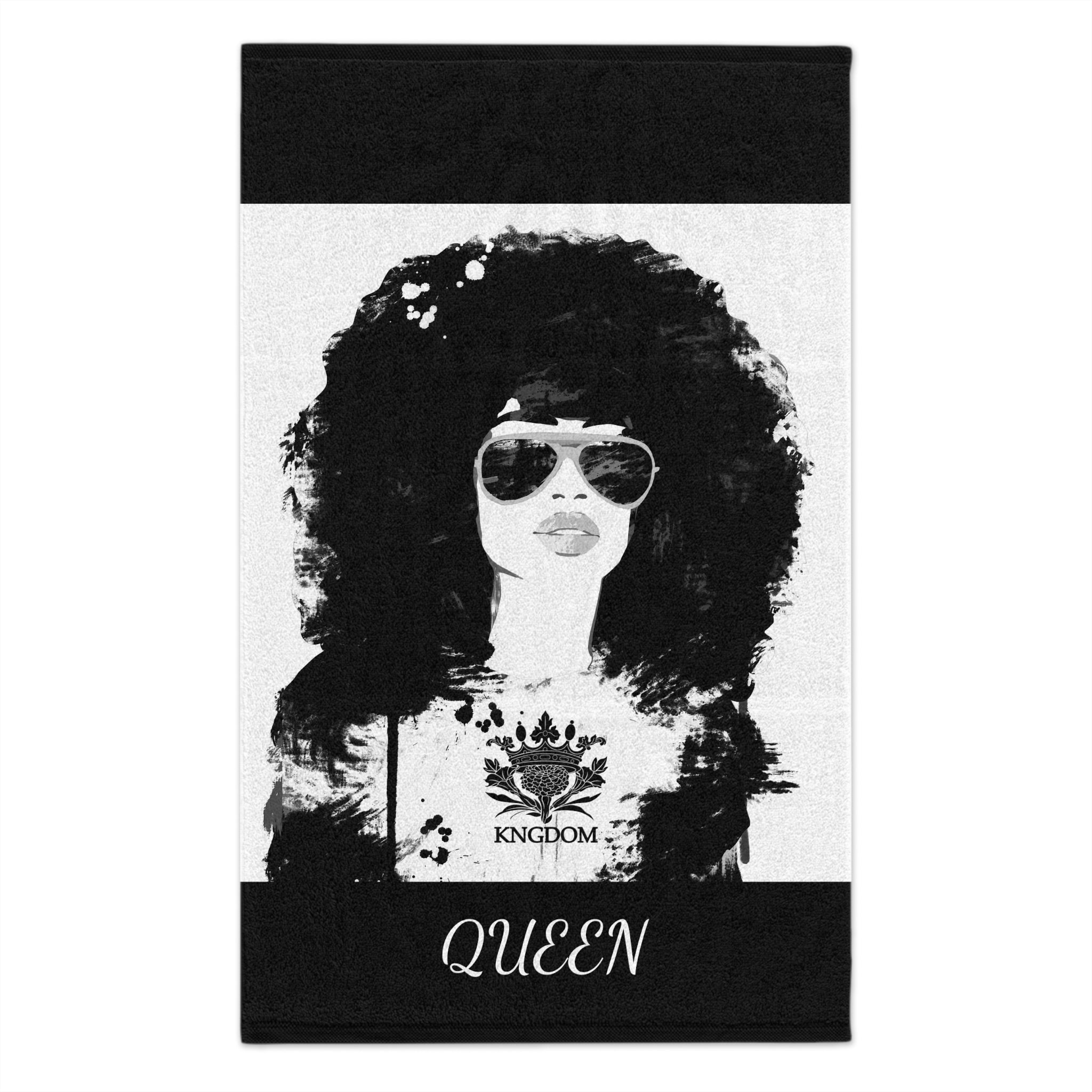 Kngdom &quot;DRIP&quot; QUEEN- Rally Towel W/ Blk Kngdom Logo