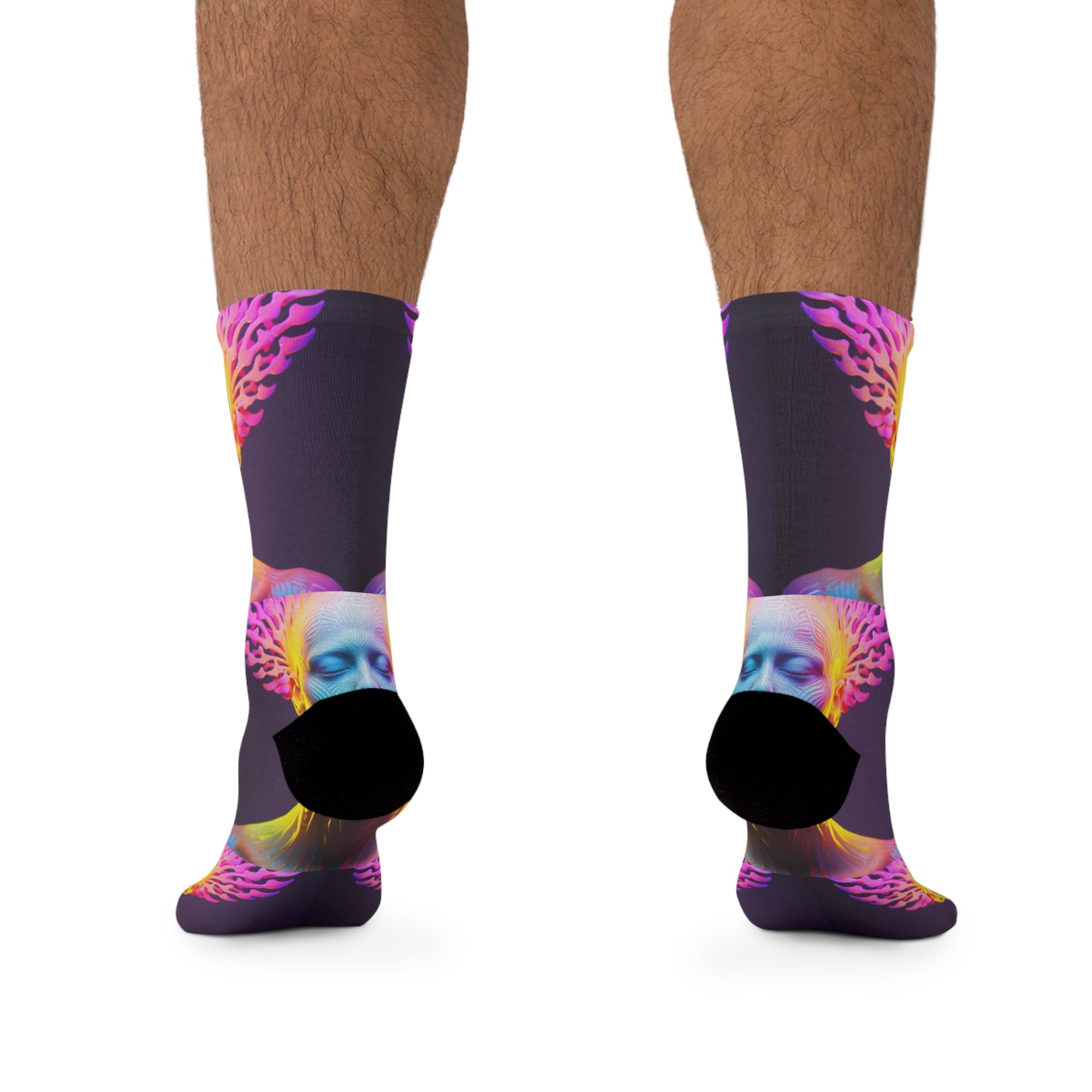 &quot;AWAKENING&quot;- Unisex Recycled Poly Meditation Socks W/ Blk Kngdom Logo