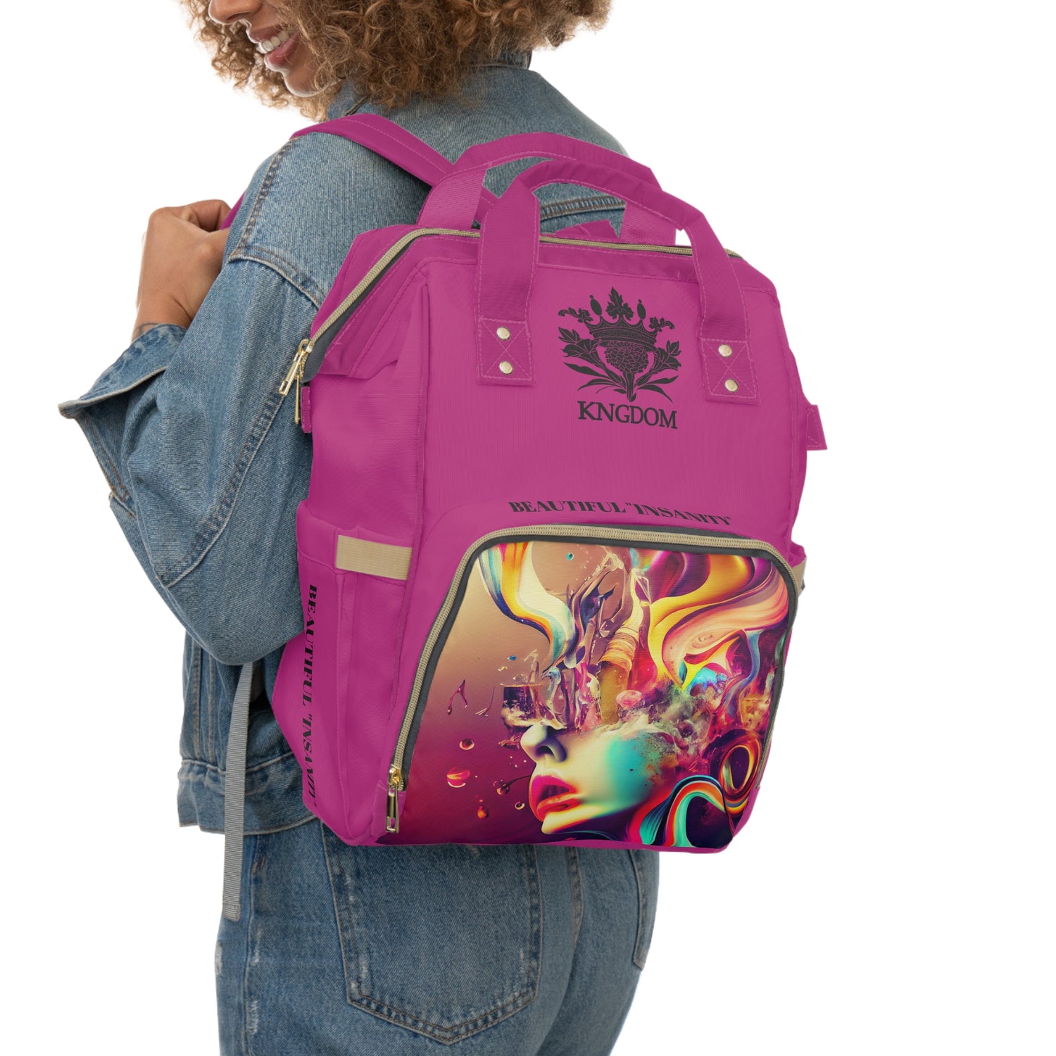 BEAUTIFUL &quot;INSANITY&quot;- Multifunctional Diaper Backpack W/Blk Kngdom Logo