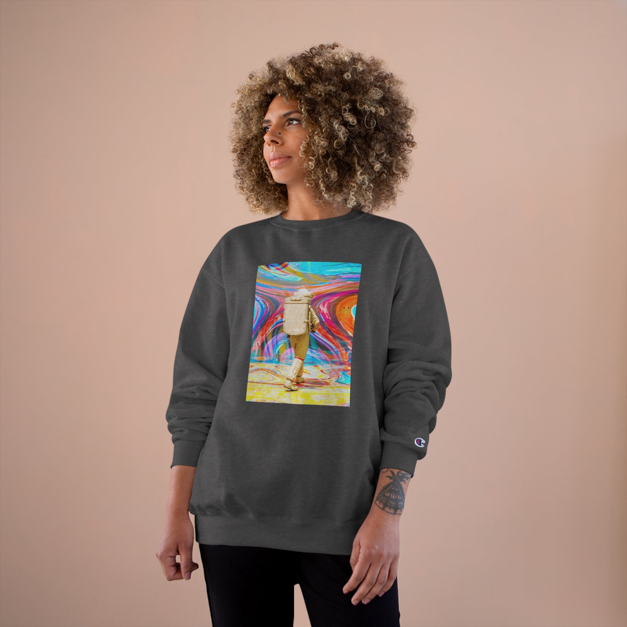 Kngdom &quot;DRIP&quot;- &quot;Stop Your Shit &amp; Go On That TRIP&quot;- Unisex Champion Sweatshirt W/ Kngdom Logo