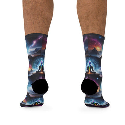 &quot;PERFECT ALIGNMENT&quot;- Unisex Recycled Poly Meditation Socks W/ Blk Kngdom Logo