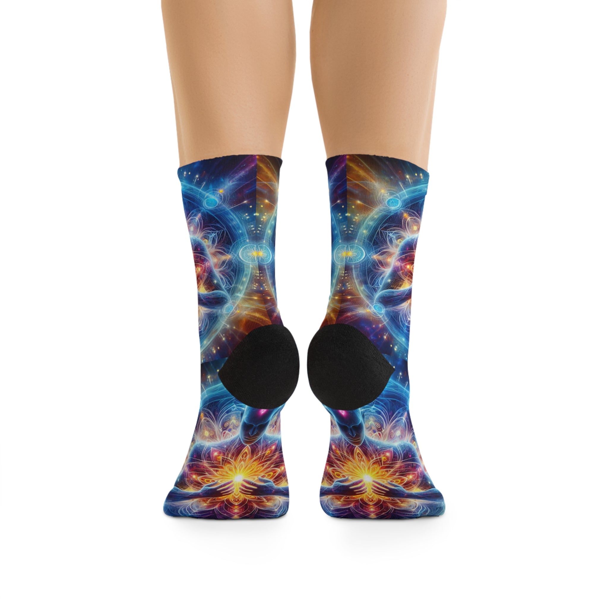 &quot;DIVINE ENERGY&quot;- Unisex Recycled Poly Meditation Socks W/ Blk Kngdom Logo