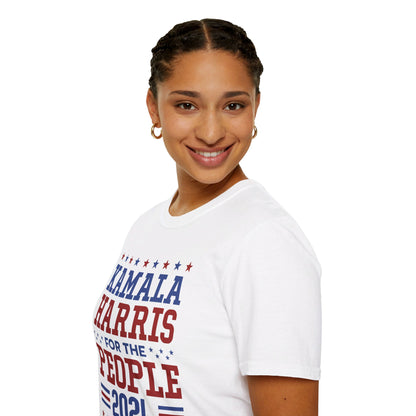 &quot;KAMALA HARRIS FOR THE PEOPLE 2024&quot;(QUOTE)- Unisex Softstyle T-Shirt W/ Kngdom Logo