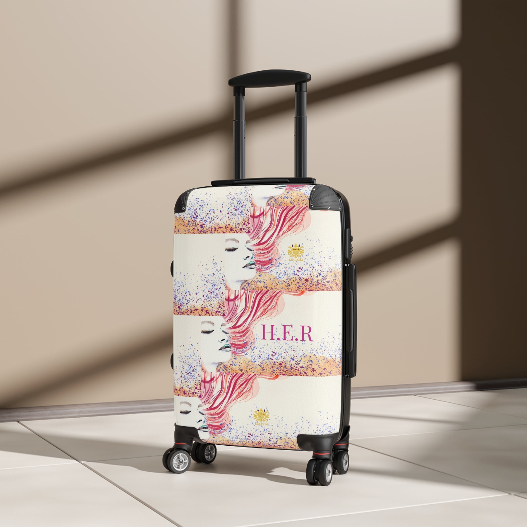 &quot;H.E.R&quot; (Heroism/Eagerness/Relevant)- Small/Med/Large Suitcase W/ Kngdom Logo