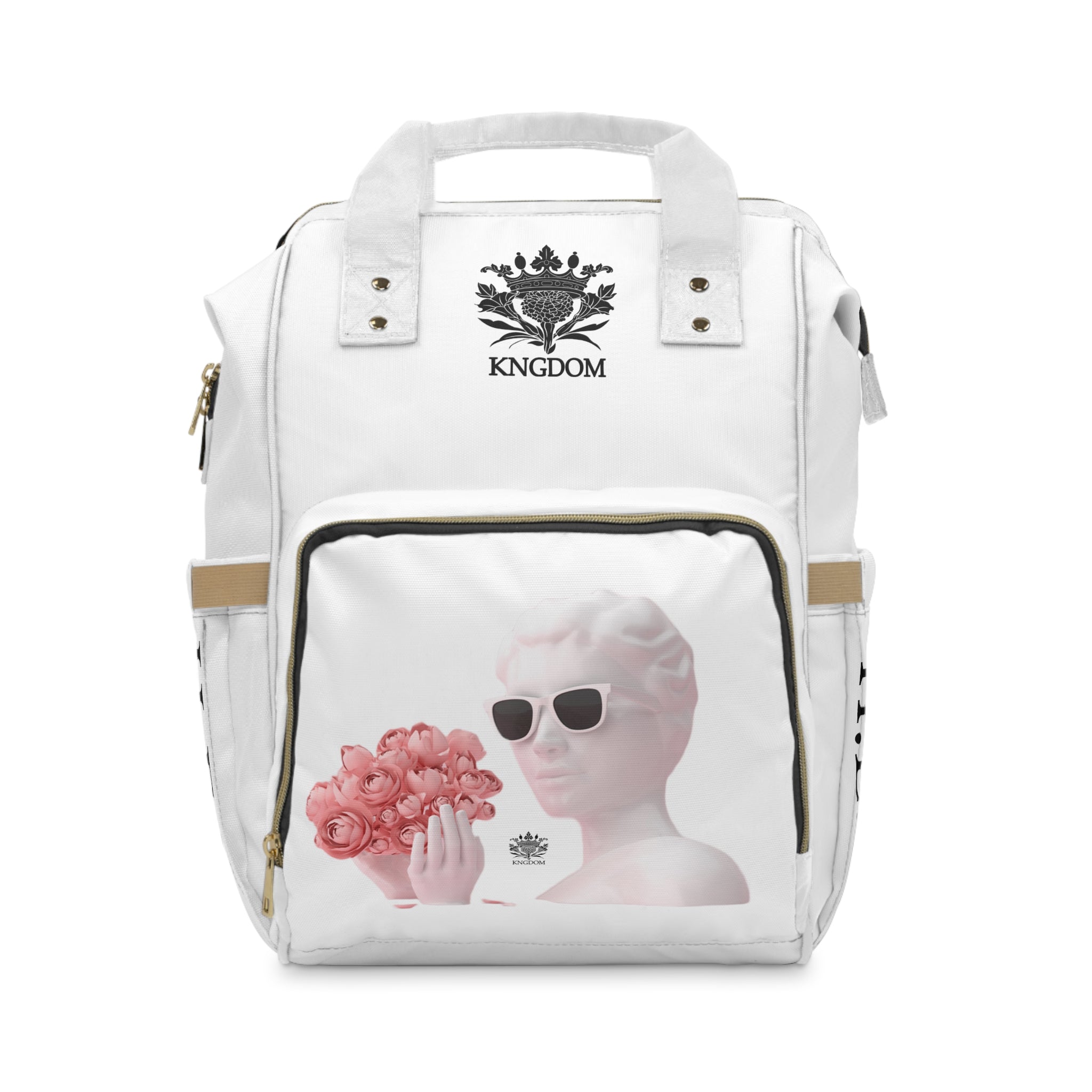 H.E.R (Heroism/Eagerness/Relevant) - Multifunctional Diaper Backpack W/BLK Kngdom Logo/H.E.R Letter Print Pockets