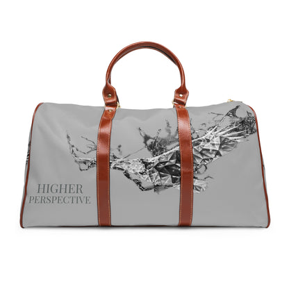 &quot;HIGHER PERSPECTIVE&quot;- Vegan Leather Self-Expression Waterproof Travel Bag W/ Blk Kngdom Logo