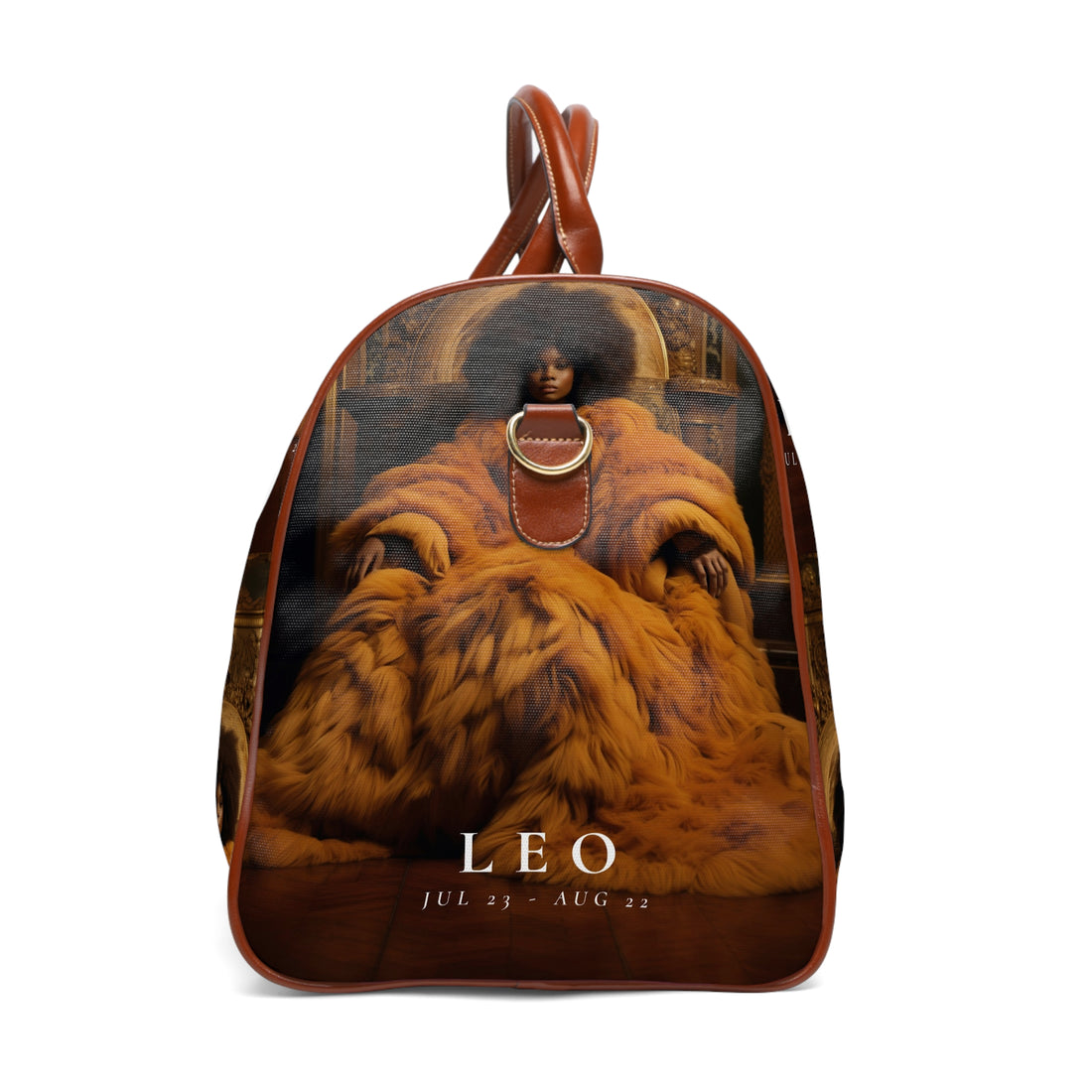 H.E.R &quot;LEO&quot;- Vegan Leather Self-Expression Waterproof Travel Bag W/ Blk Kngdom Logo