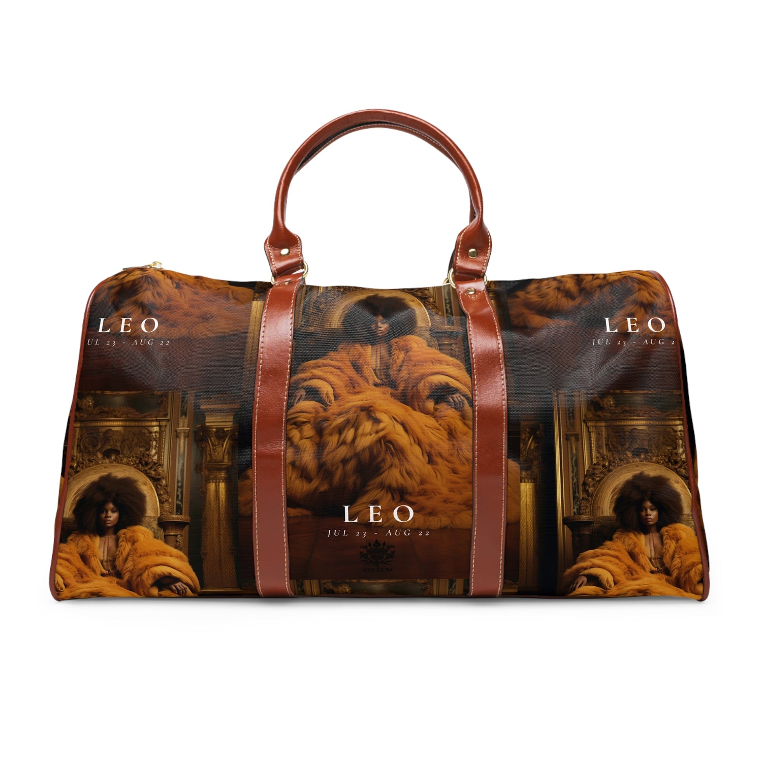 H.E.R &quot;LEO&quot;- Vegan Leather Self-Expression Waterproof Travel Bag W/ Blk Kngdom Logo