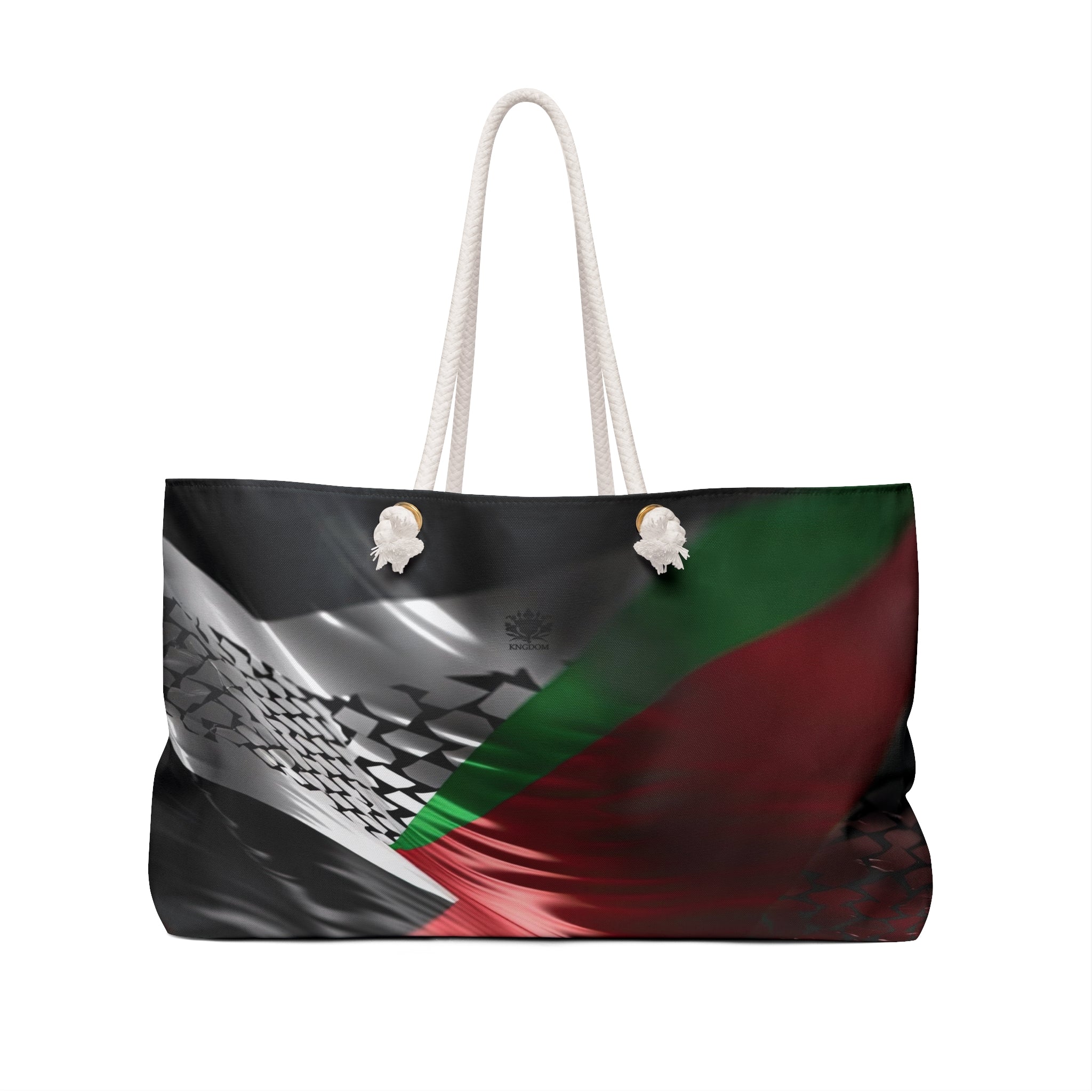 Keffiyeh World &quot;Palestine Flag&quot;- Weekender Bag W/ Blk Kngdom Logo