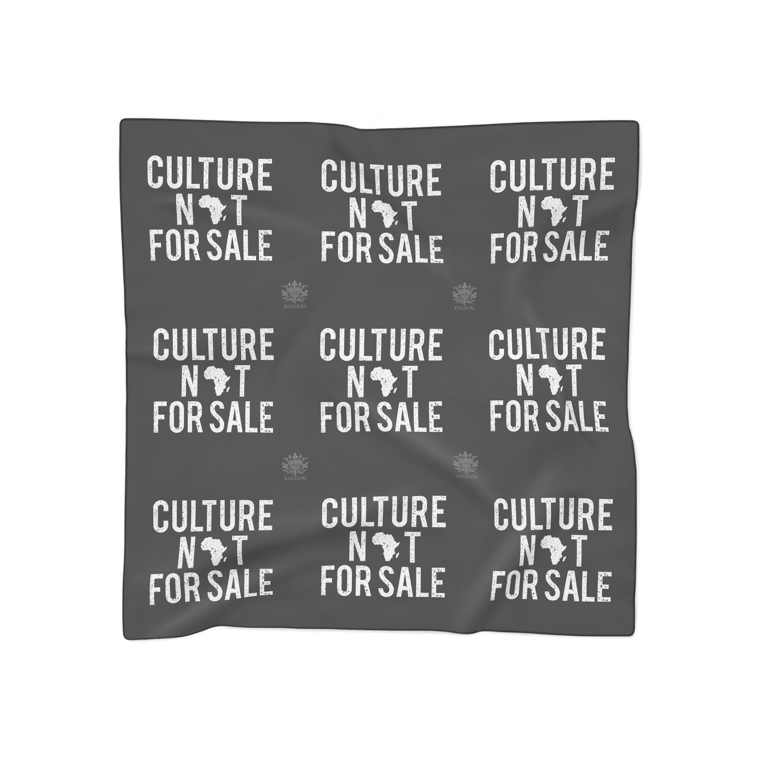 Kngdom &quot;DRIP&quot; (Culture Not For Sale)- Poly/Chiffon Scarf W/ Grey Kngdom Logo