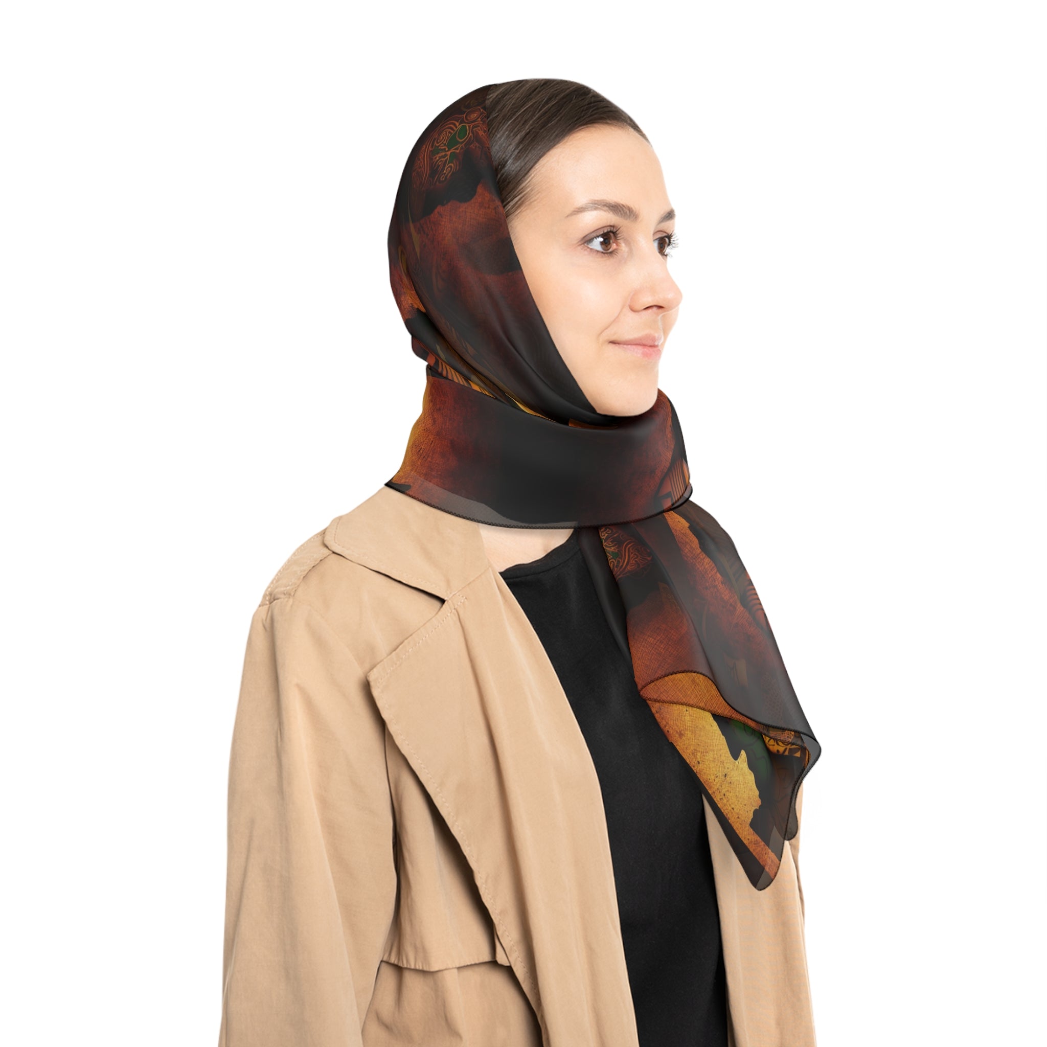 MOTHERLAND- &quot;Life&quot; Chiffon/Poly Scarf W/ Blk Kngdom Logo