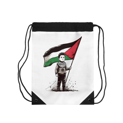 &quot;HABIBI/HABIBTI Of PALESTINE&quot;- Drawstring Bag W/ Blk Kngdom Logo