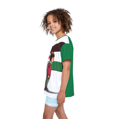 &quot;HABIBI/HABIBTI Of PALESTINE&quot;- Kids Sports Jersey W/ Blk Kngdom Logo