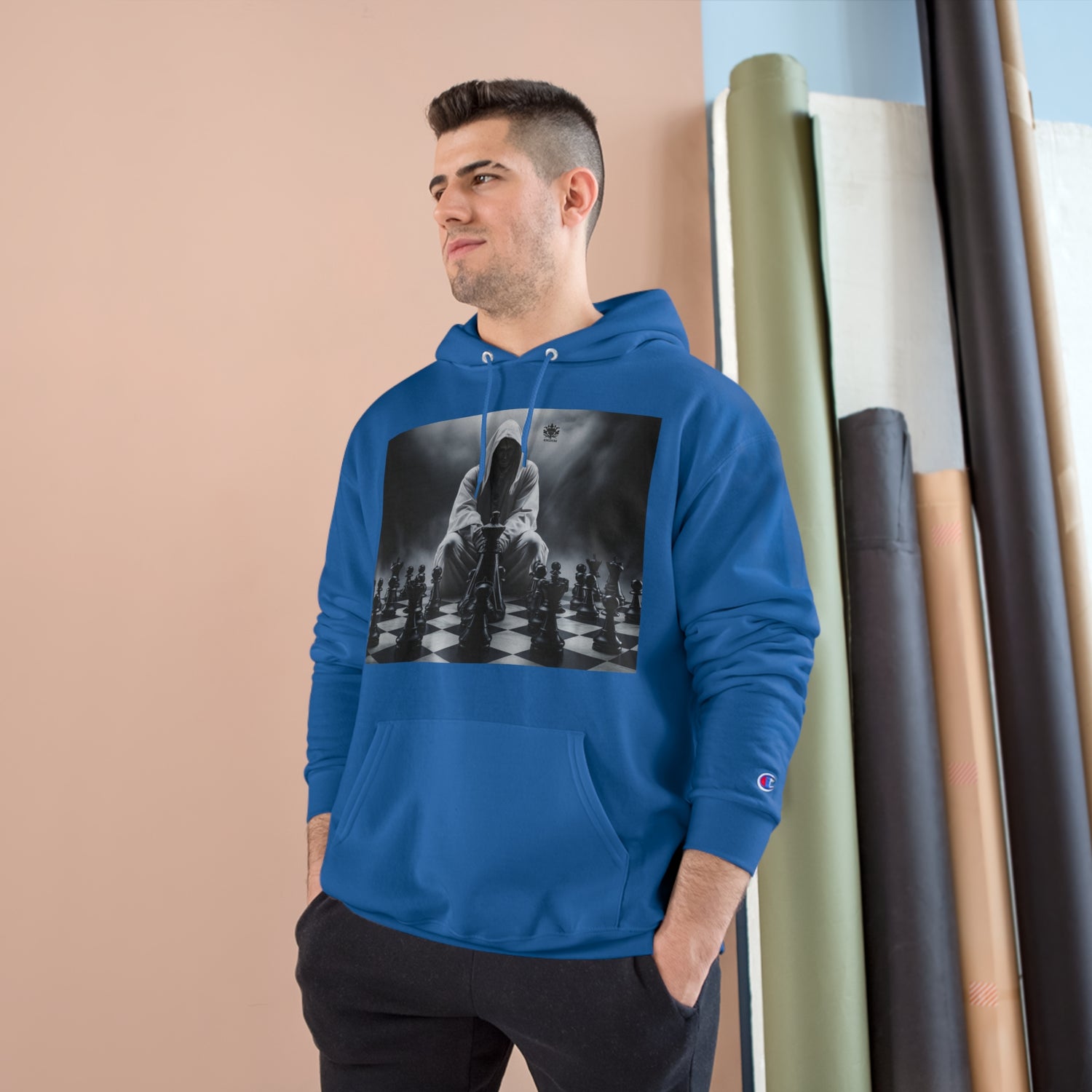 Sudadera con capucha Champion para hombre con logotipo del Reino Unido en negro &quot;CHECKMATE&quot; 