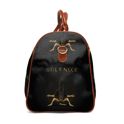 &quot;SILENCE IS A SOURCE OF GREAT STRENGTH&quot;- Vegan Leather Self-Expression Waterproof Travel Bag W/ Blk Kngdom Logo