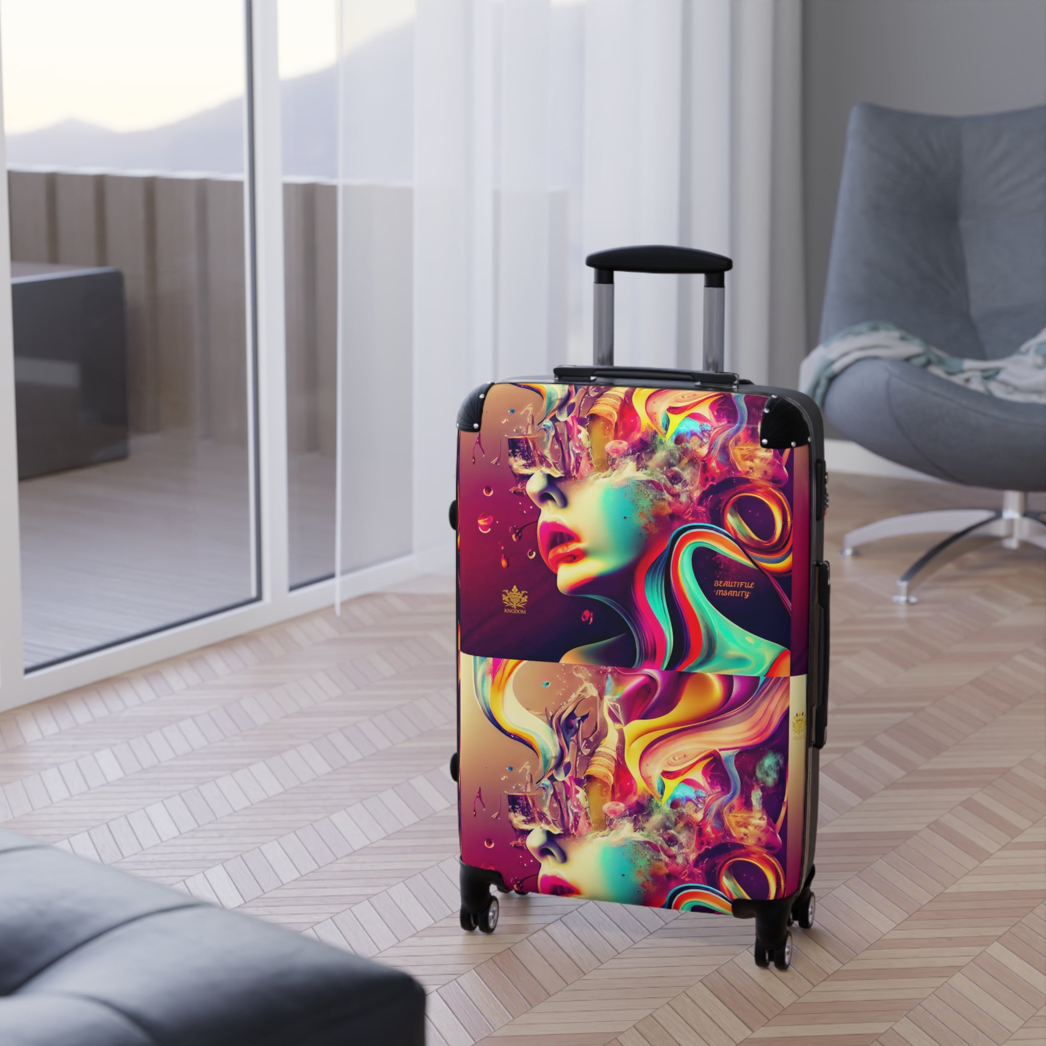 BEAUTIFUL &quot;INSANITY&quot;- Small/Med/Large Suitcases W/ Kngdom Logo