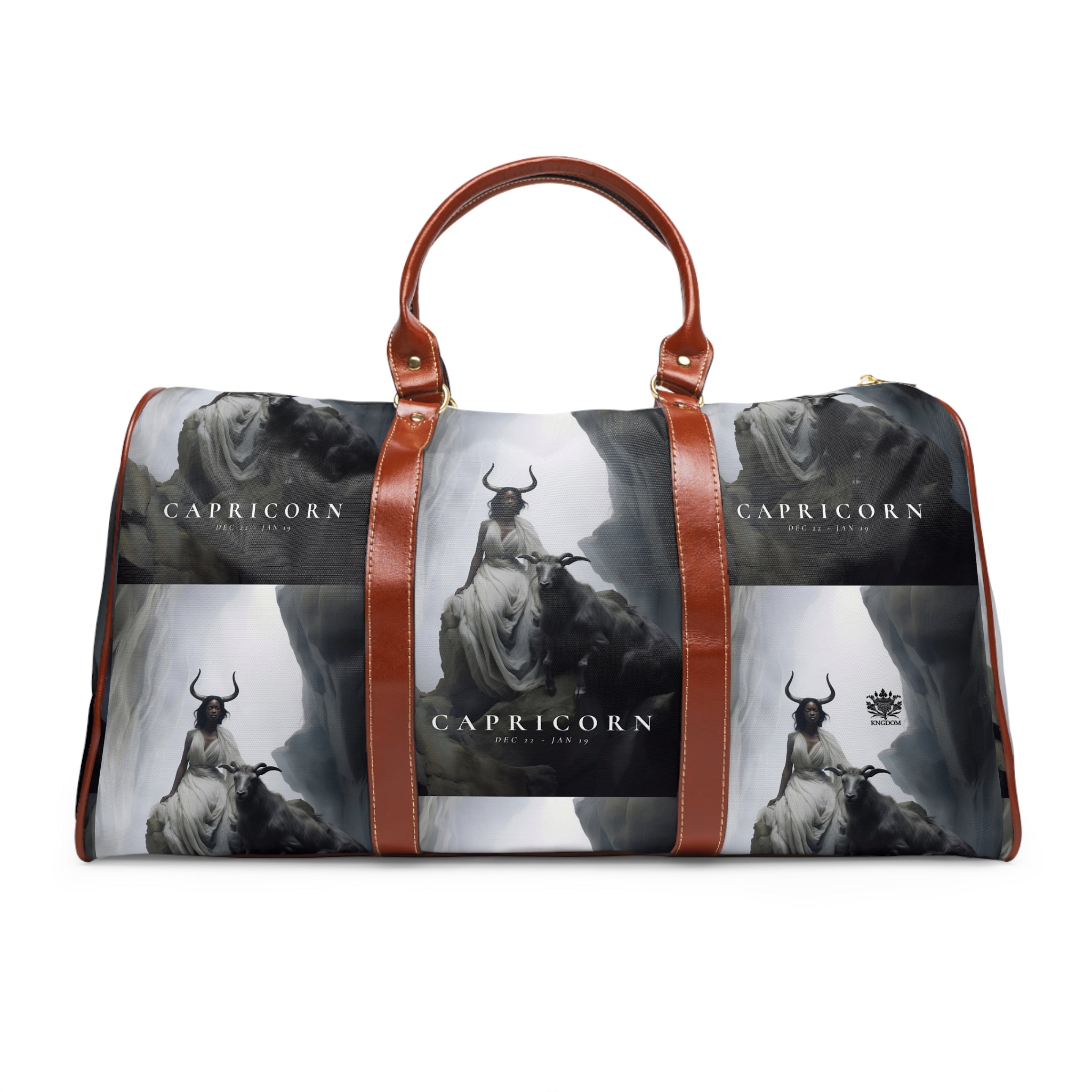 H.E.R &quot;CAPRICORN&quot;- Vegan Leather Self-Expession Waterproof Travel Bag W/ Blk Kngdom Logo