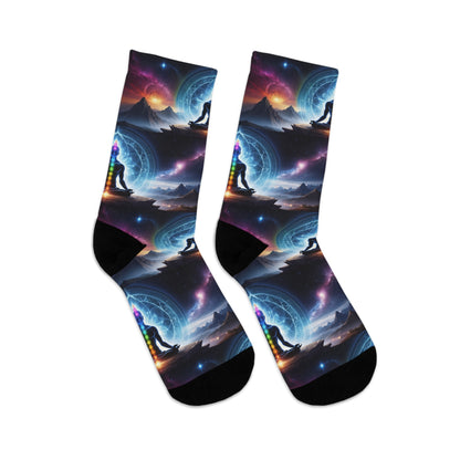 &quot;PERFECT ALIGNMENT&quot;- Unisex Recycled Poly Meditation Socks W/ Blk Kngdom Logo