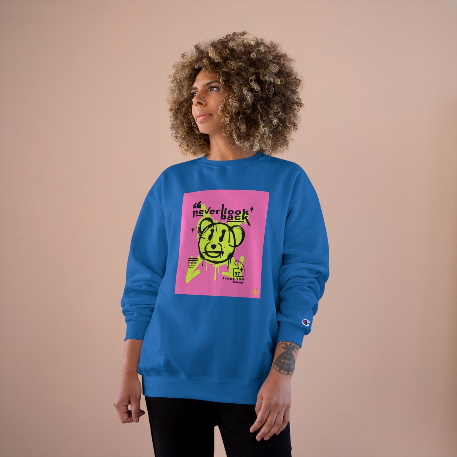 Kngdom &quot;DRIP&quot; (NEVER LOOK BACK)- Unisex Champion Sweatshirt W/ Kngdom Logo