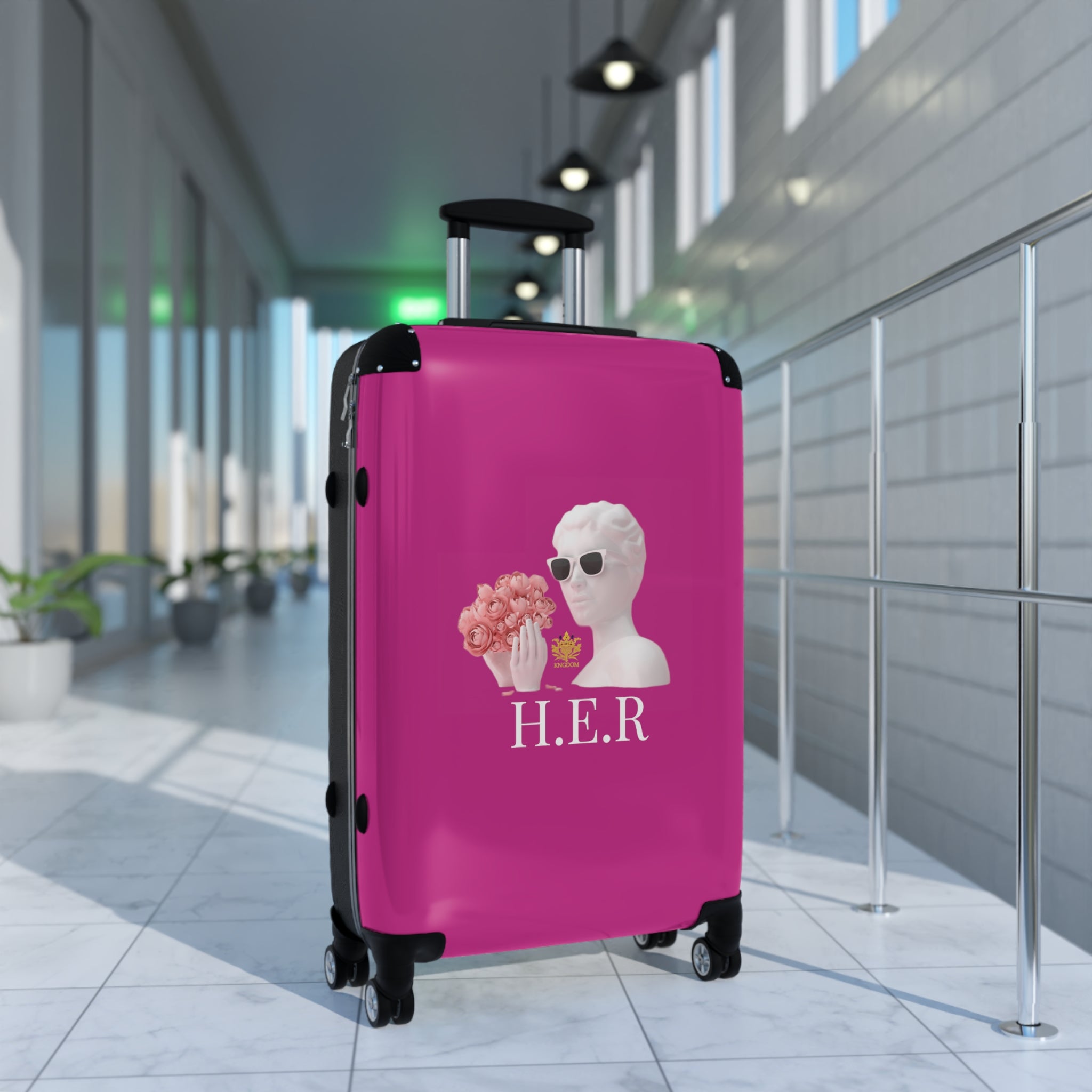 &quot;H.E.R&quot; (Heroism/Eagerness/Relevant)- Small/Med/Large Suitcases W/ Kngdom Logo