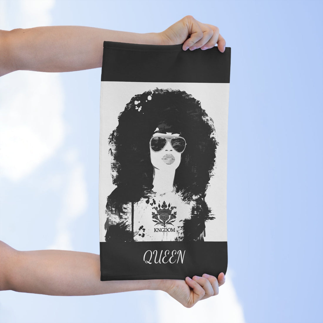 Kngdom &quot;DRIP&quot; QUEEN- Rally Towel W/ Blk Kngdom Logo