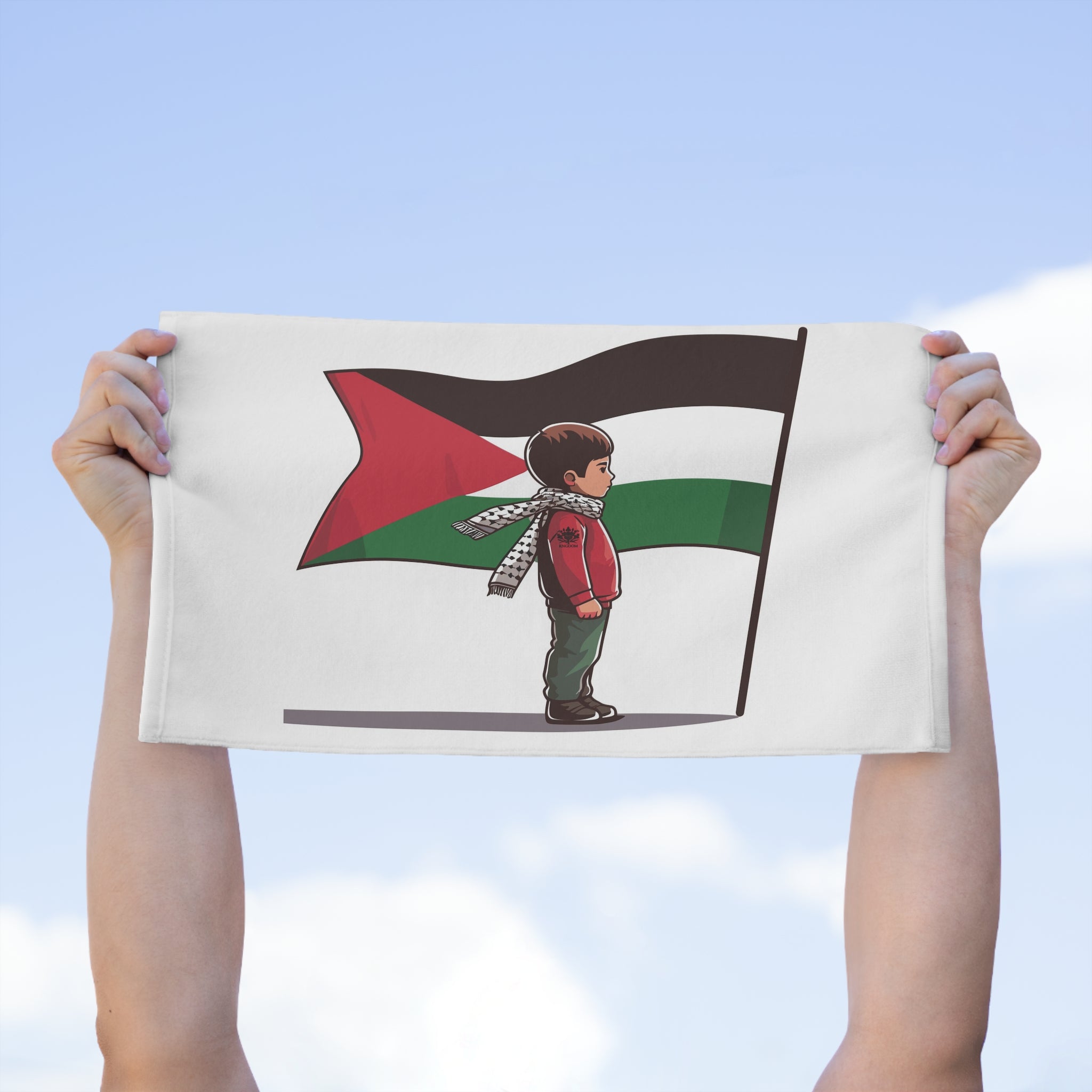 &quot;HABIBI/HABIBTI Of PALESTINE&quot;- Rally Towel W/ Blk Kngdom Logo